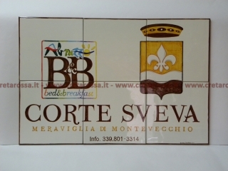 cod.art: bb15 - Pannello in ceramica cm 40x60 con decoro e scritte personalizzate in base alla richiesta del cliente . 